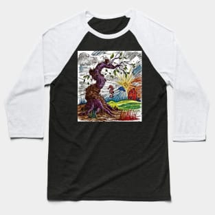 watercolor seahorse weird tree with house Baseball T-Shirt